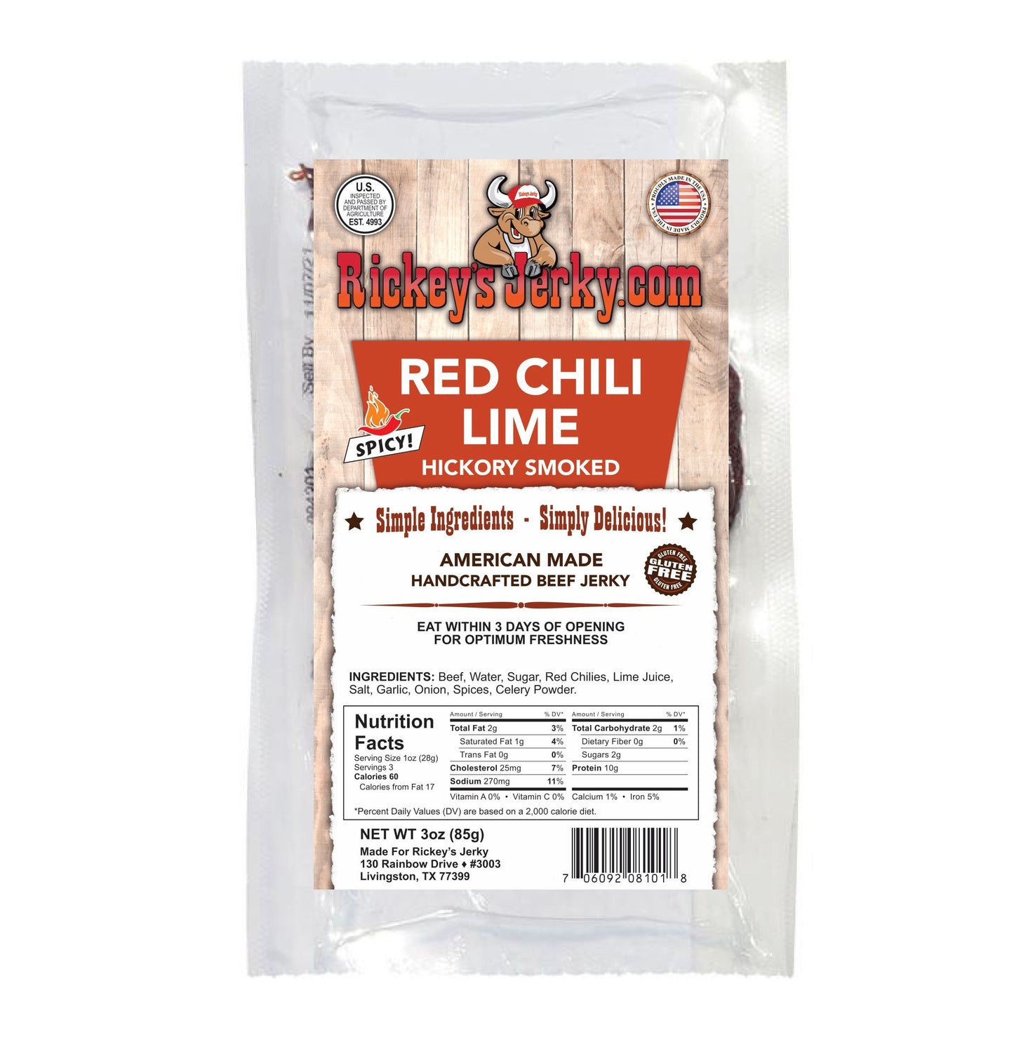 Rickey's Jerky: Red Chili Lime - Case