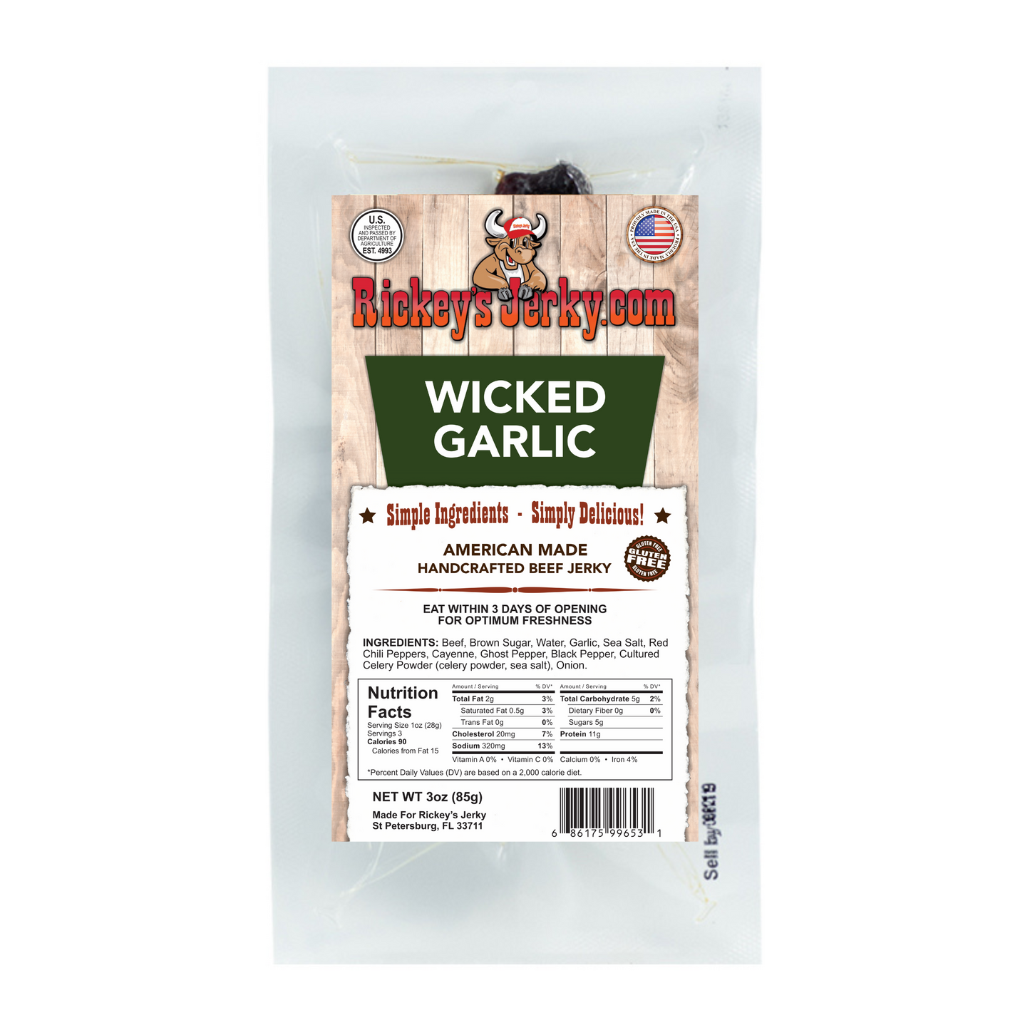 Rickey's Jerky: Wicked Garlic