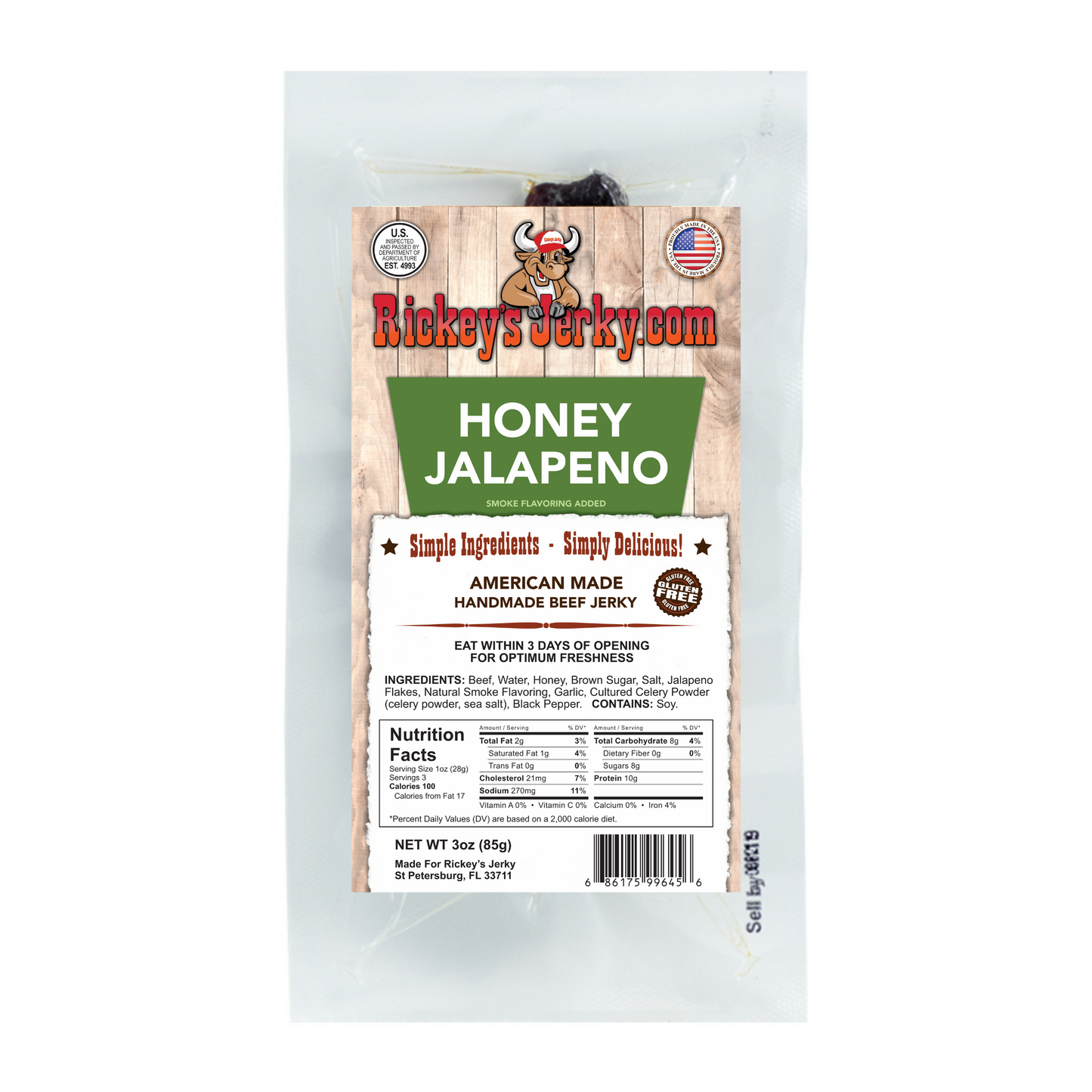 Rickey's Jerky: Honey Jalapeño - Case
